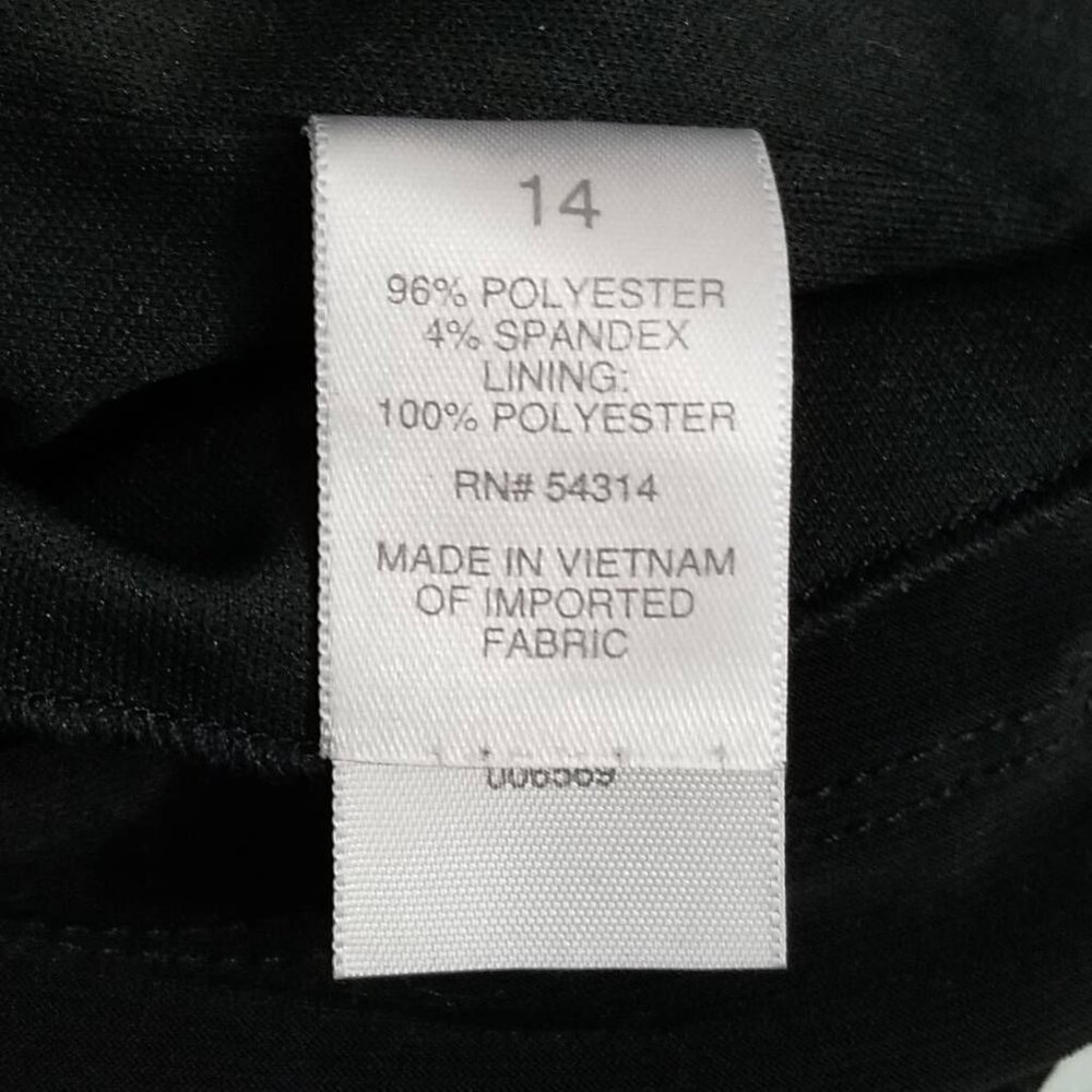 Bisou Bisou Dress Womens 14 Black Sheath‎ Stretch V Neck Sleeveless Zip - Picture 11 of 12